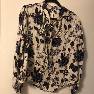 ASTR (Nordstrom) Tie Neck Blouse